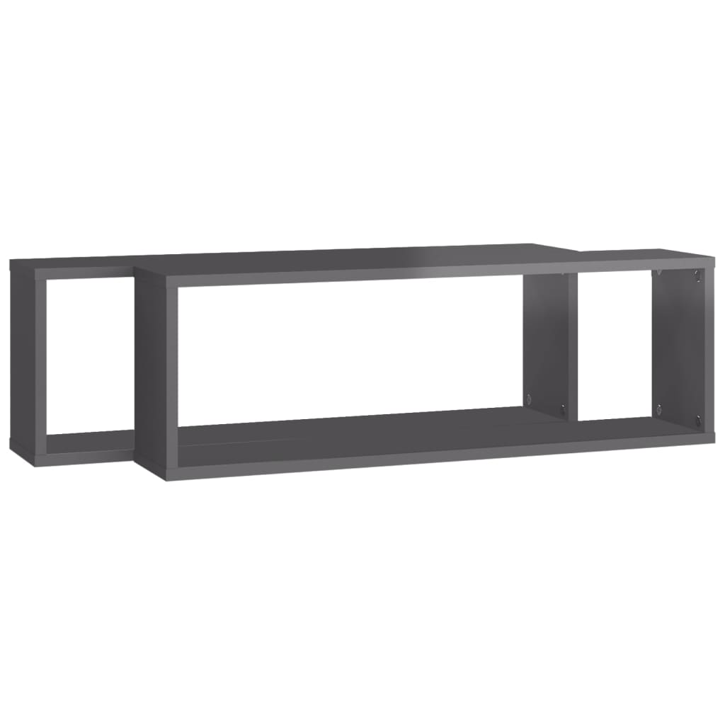 8720286595480_g_en_hd_2 vidaXL Wall Cube Shelves 2 pcs High Gloss Grey 80x15x26.5 cm Engineered Wood - Image 4