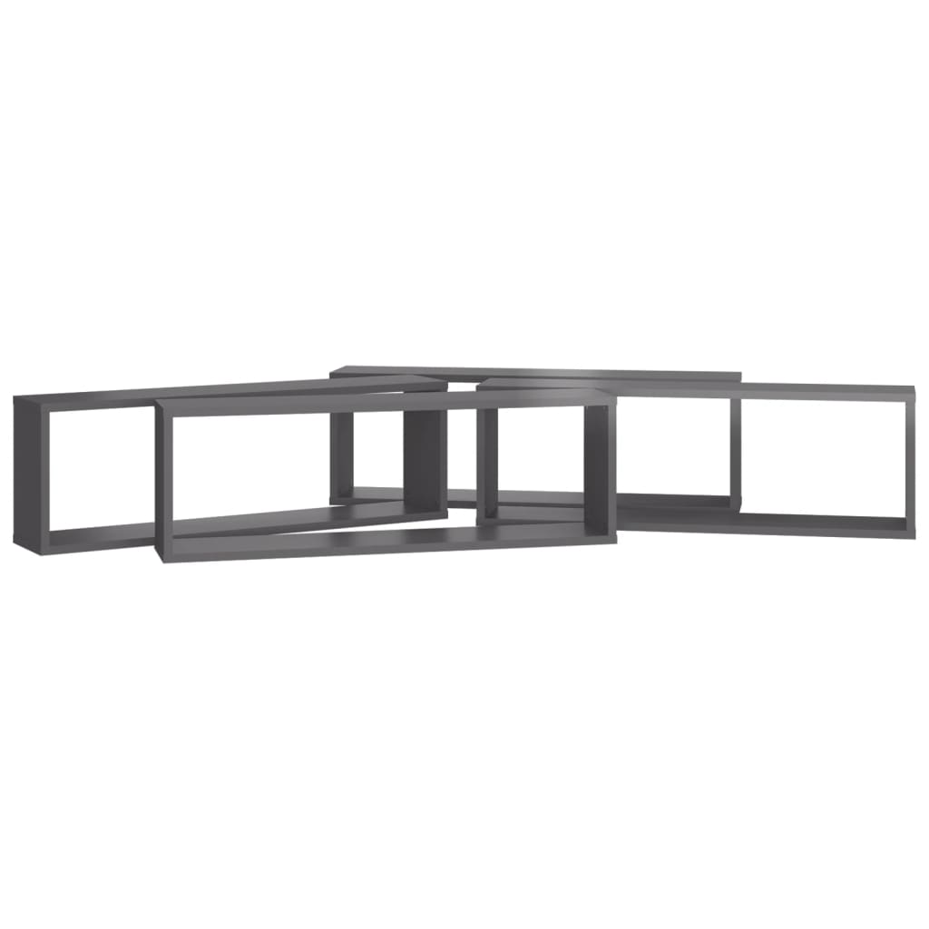 8720286595497_g_en_hd_3 vidaXL Wall Cube Shelves 4 pcs High Gloss Grey 80x15x26.5 cm Engineered Wood - Image 5