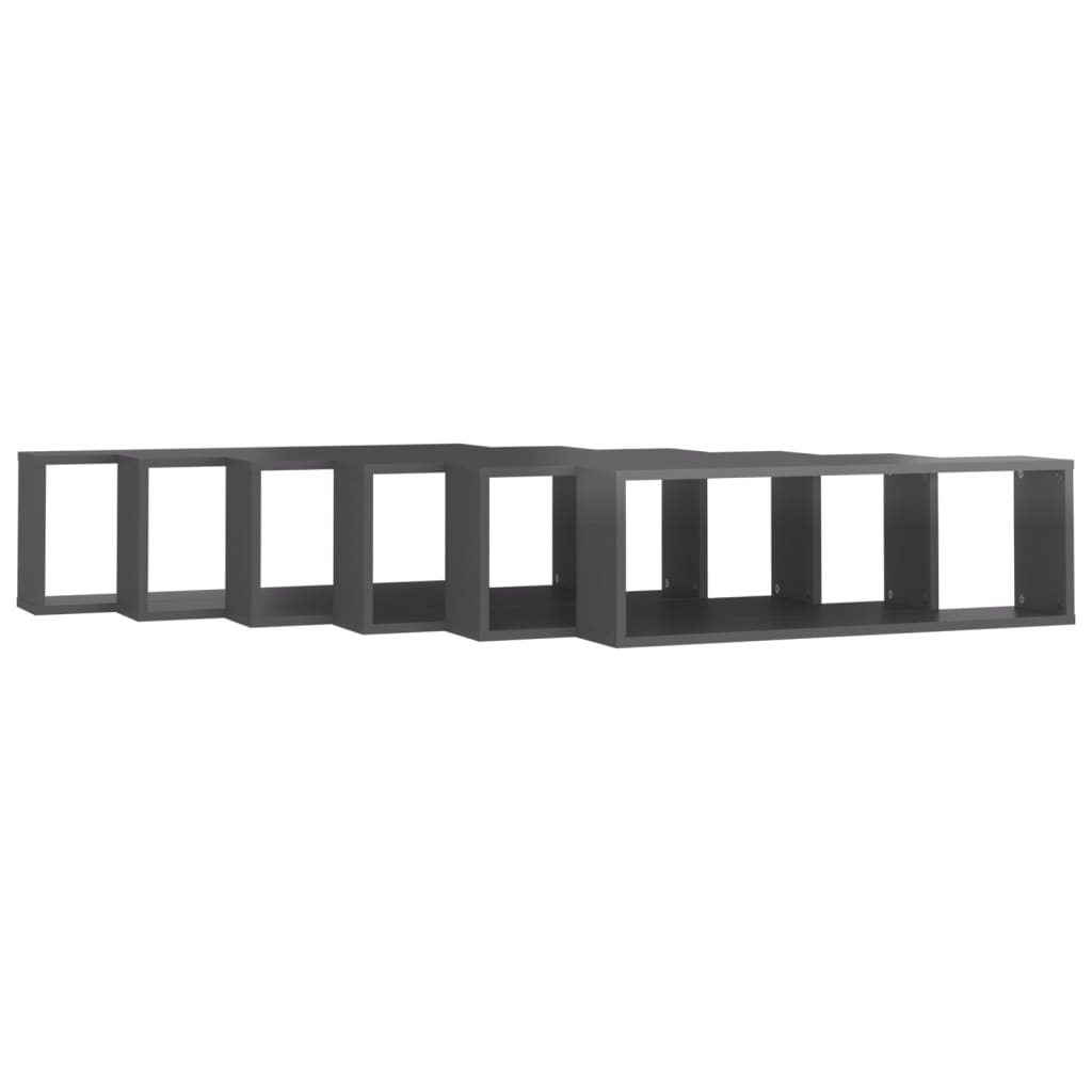 8720286595503_g_en_hd_2 vidaXL Wall Cube Shelves 6 pcs High Gloss Grey 80x15x26.5 cm Engineered Wood - Image 4