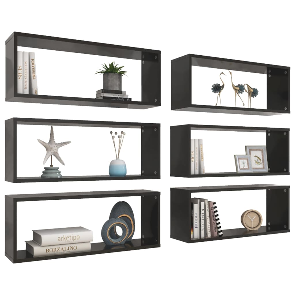 8720286595565_g_en_hd_1 vidaXL Wall Cube Shelves 6 pcs Black 60x15x23 cm Engineered Wood - Image 3