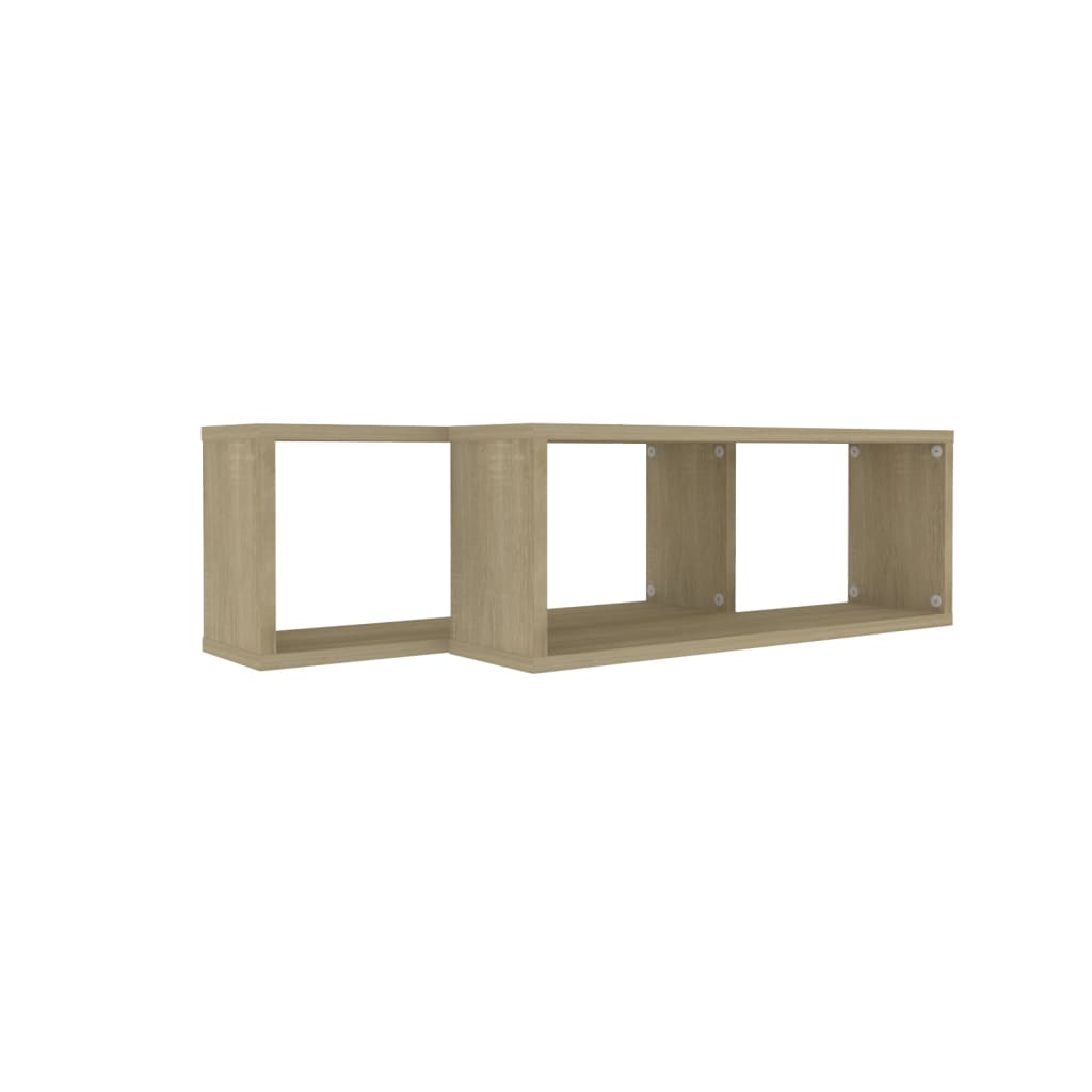 8720286595602_g_en_hd_5 vidaXL Wall Cube Shelves 2 pcs Sonoma Oak 60x15x23 cm Engineered Wood - Image 7