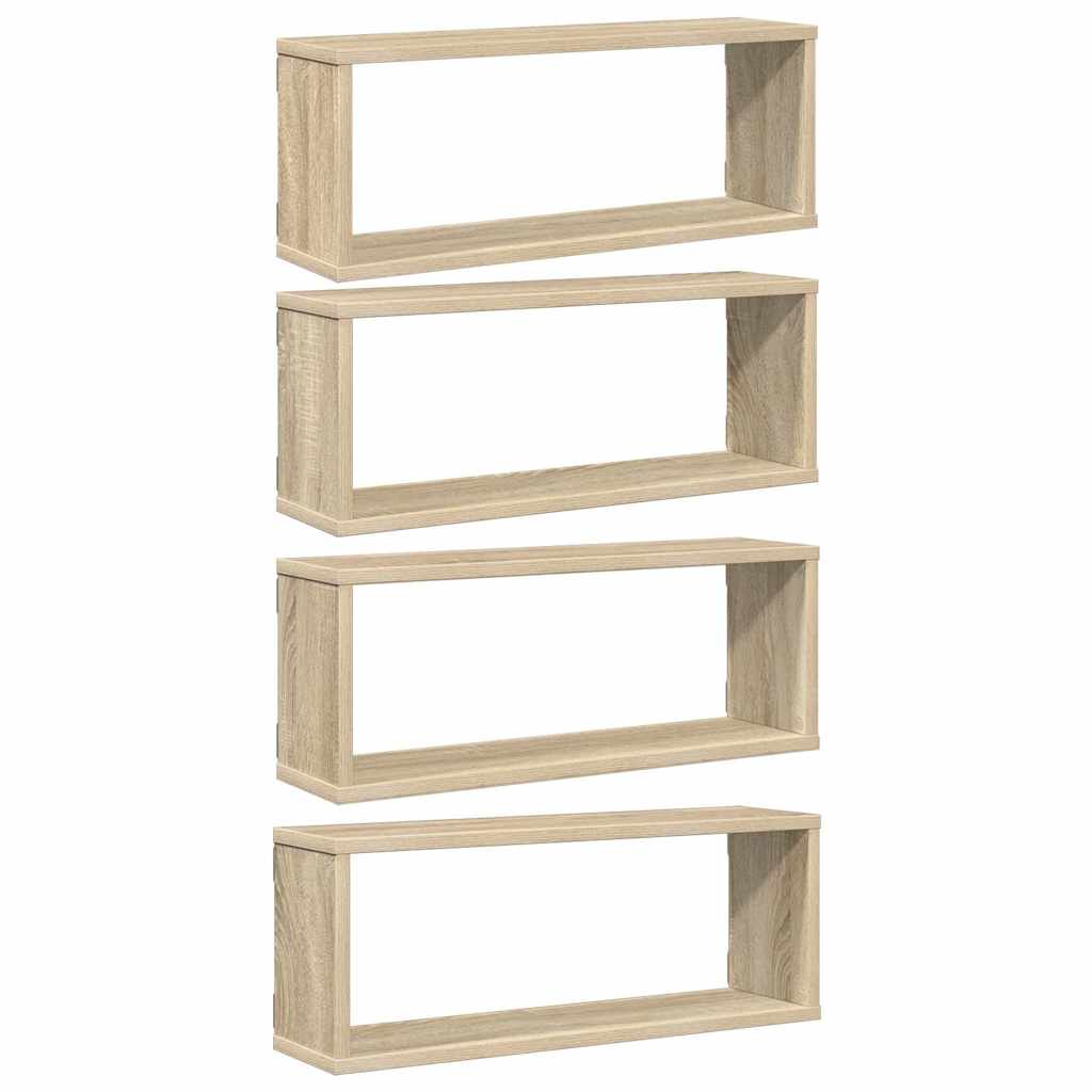8720286595619_a_en_hd_1 vidaXL Wall Cube Shelves 4 pcs Sonoma Oak 60x15x23 cm Engineered Wood - Image 2