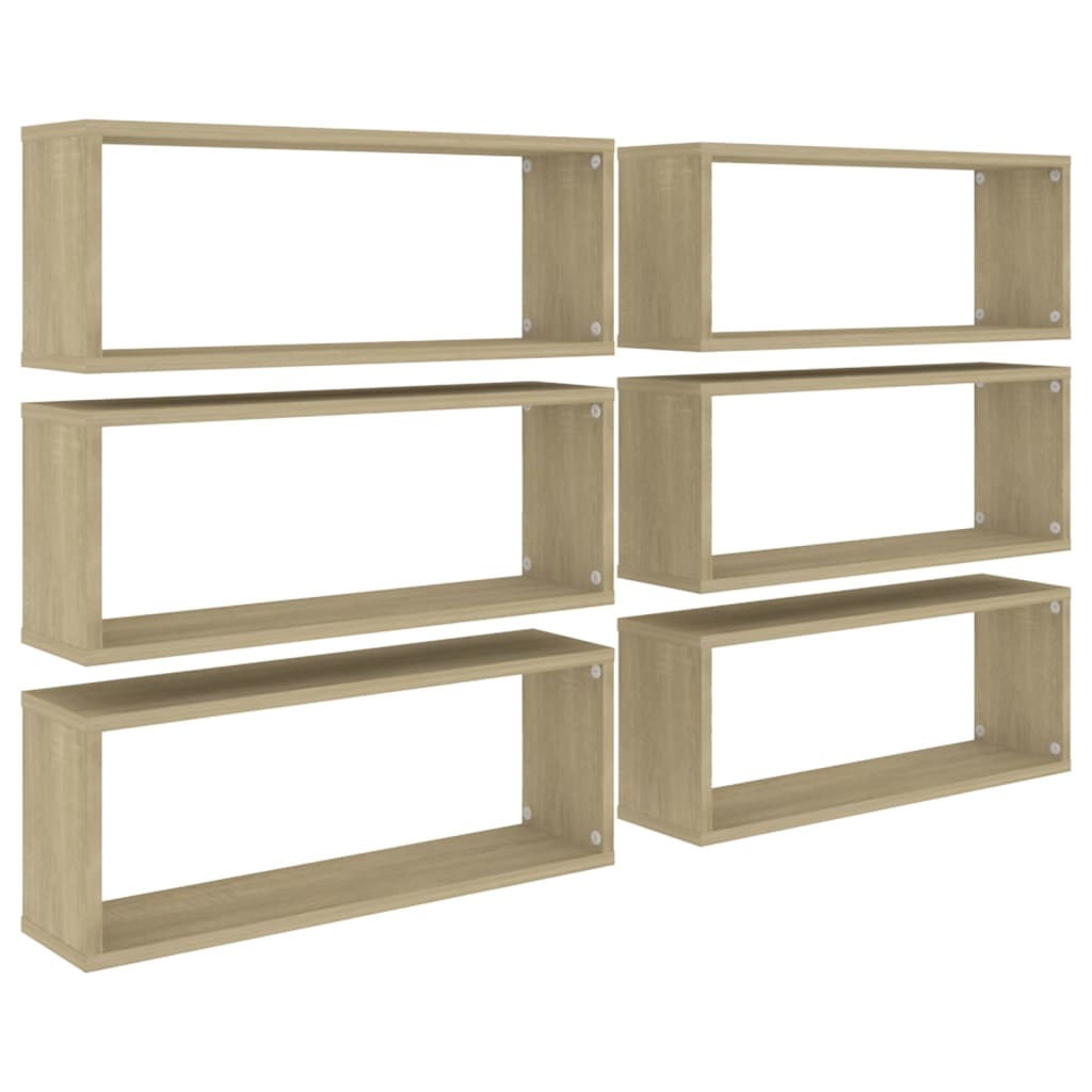 8720286595626_a_en_hd_1 vidaXL Wall Cube Shelves 6 pcs Sonoma Oak 60x15x23 cm Engineered Wood - Image 2