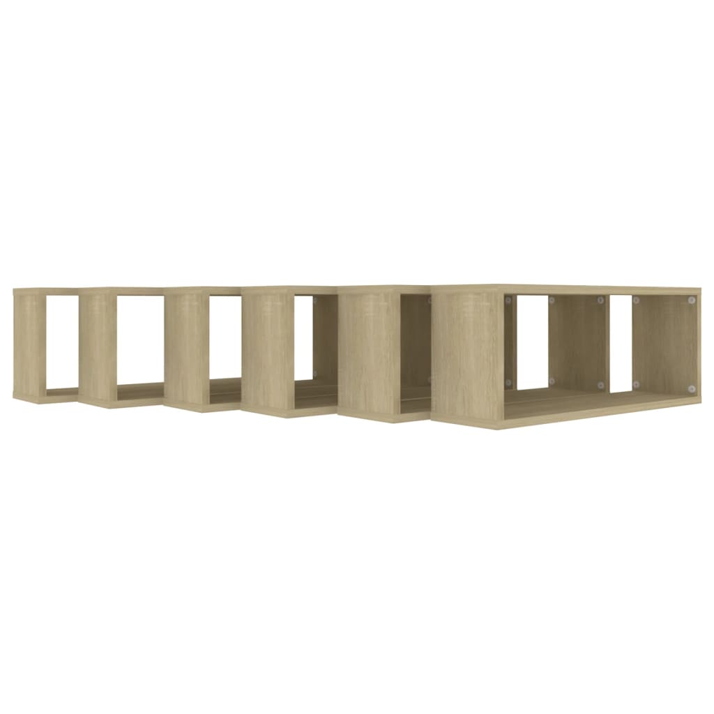 8720286595626_g_en_hd_5 vidaXL Wall Cube Shelves 6 pcs Sonoma Oak 60x15x23 cm Engineered Wood - Image 7