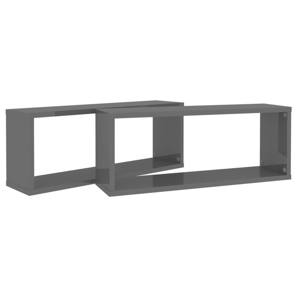 8720286595756_g_en_hd_6 vidaXL Wall Cube Shelves 2 pcs High Gloss Grey 60x15x23 cm Engineered Wood - Image 8