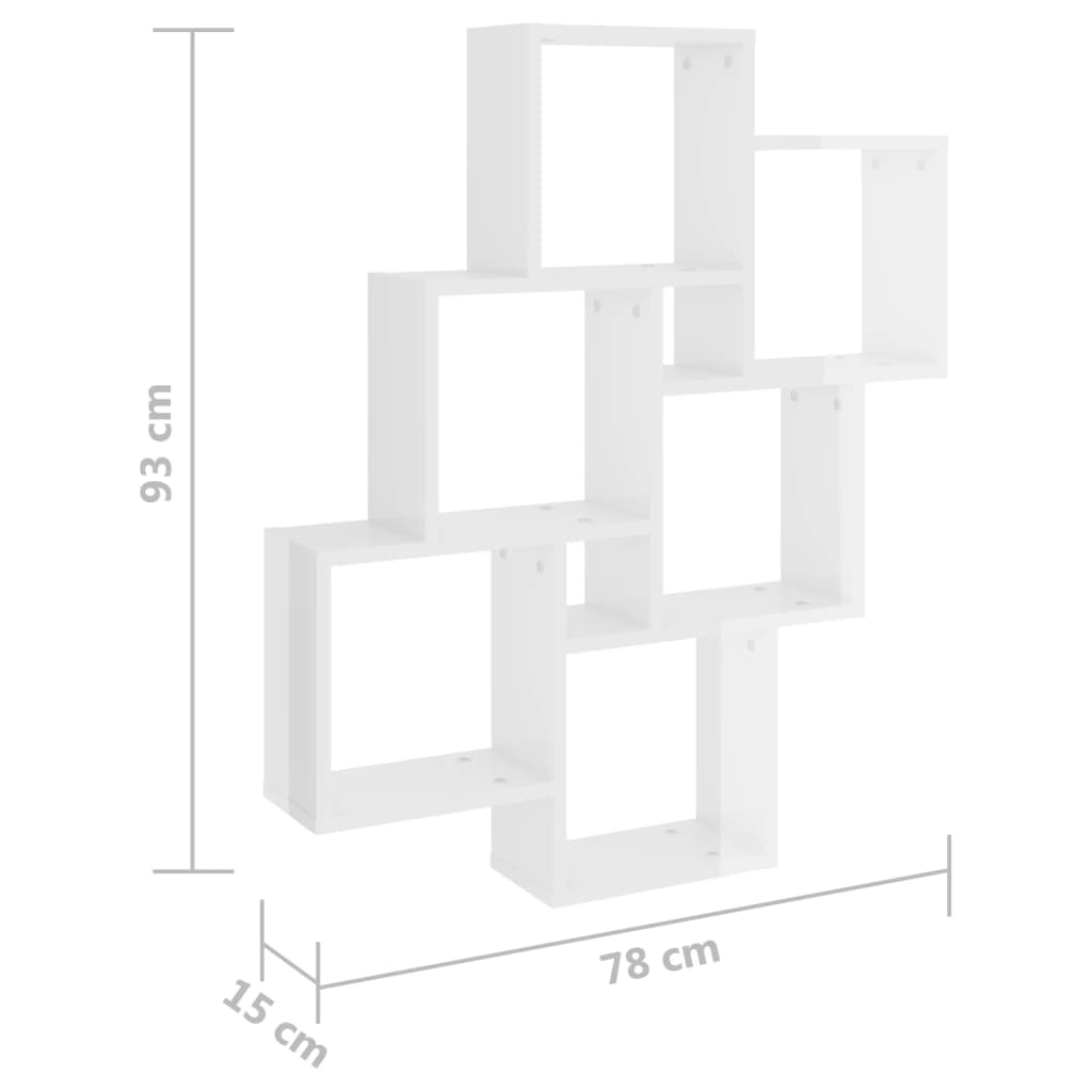 8720286595930_g_en_hd_4 vidaXL Wall Cube Shelf High Gloss White 78x15x93 cm Engineered Wood - Image 6