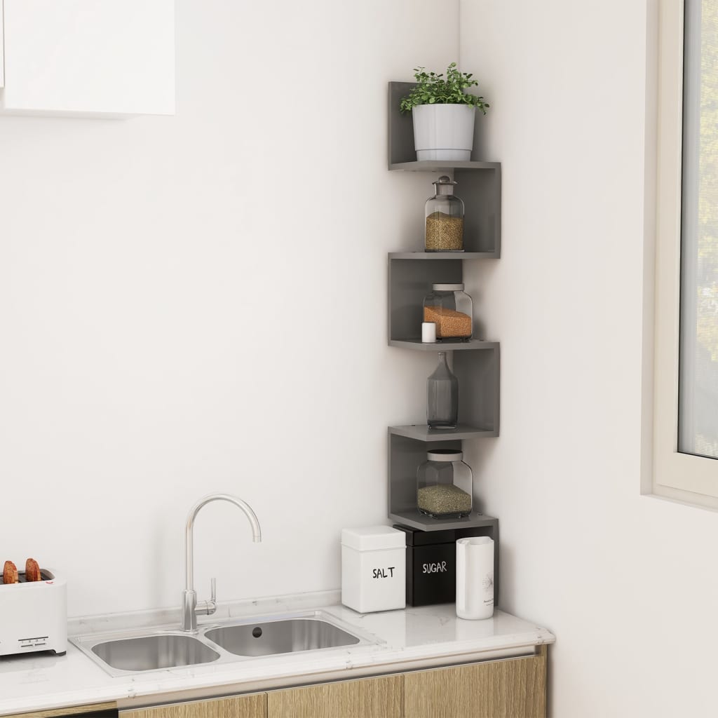 8720286596975_g_en_hd_4 vidaXL Wall Corner Shelf Grey 20x20x127.5 cm Engineered Wood - Image 6