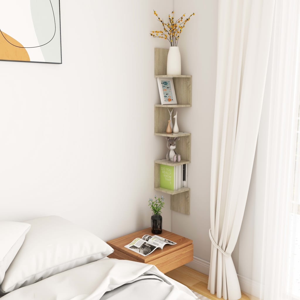 8720286596982_g_en_hd_3 vidaXL Wall Corner Shelf Sonoma Oak 20x20x127.5 cm Engineered Wood - Image 5