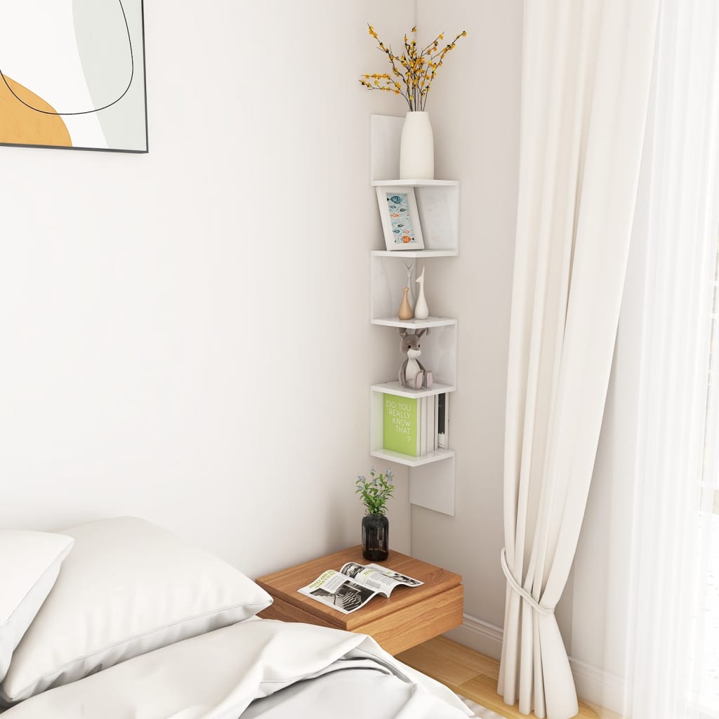8720286597019_g_en_hd_3 vidaXL Wall Corner Shelf High Gloss White 20x20x127.5 cm Engineered Wood - Image 5