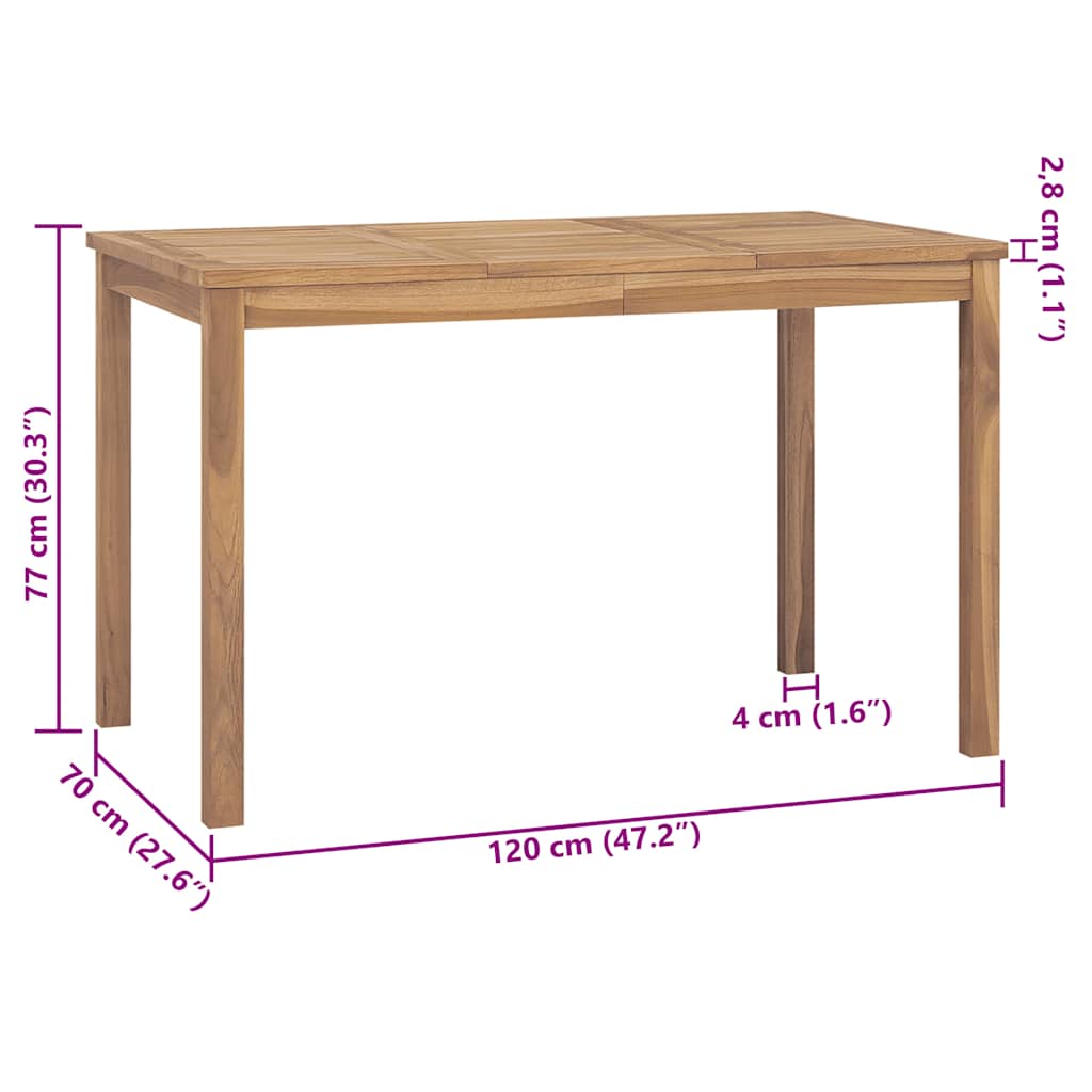 8720286597415_g_en_hd_6 vidaXL Garden Dining Table 120x70x77 cm Solid Teak Wood - Image 7