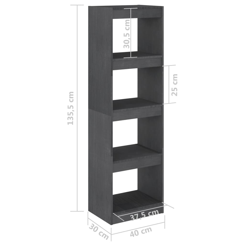 8720286608456_g_en_hd_6 vidaXL Book Cabinet Room Divider Grey 40x30x135.5 cm Pinewood - Image 9