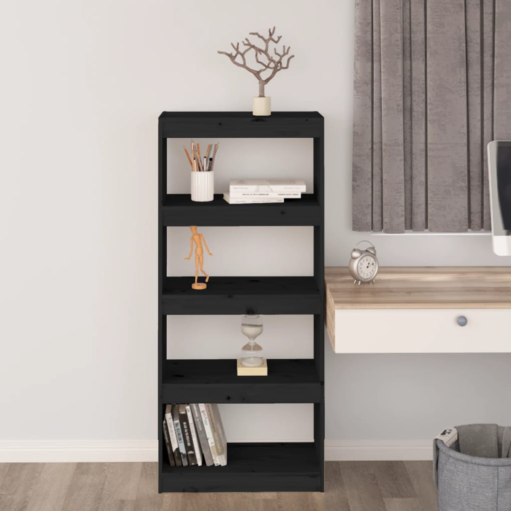 8720286608722_g_en_hd_1 vidaXL Book Cabinet/Room Divider Black 60x30x135.5 cm Solid Wood Pine - Image 4