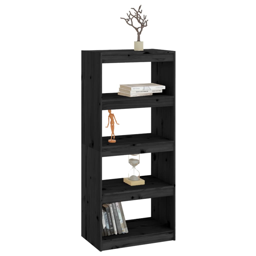8720286608722_g_en_hd_2 vidaXL Book Cabinet/Room Divider Black 60x30x135.5 cm Solid Wood Pine - Image 5