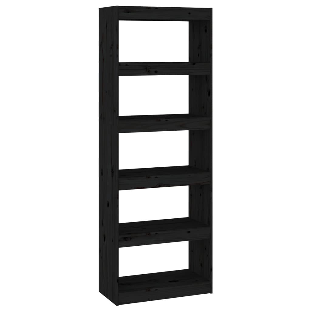 8720286608777_a_en_hd_1 vidaXL Book Cabinet/Room Divider Black 60x30x167.5 cm Solid Wood Pine - Image 2