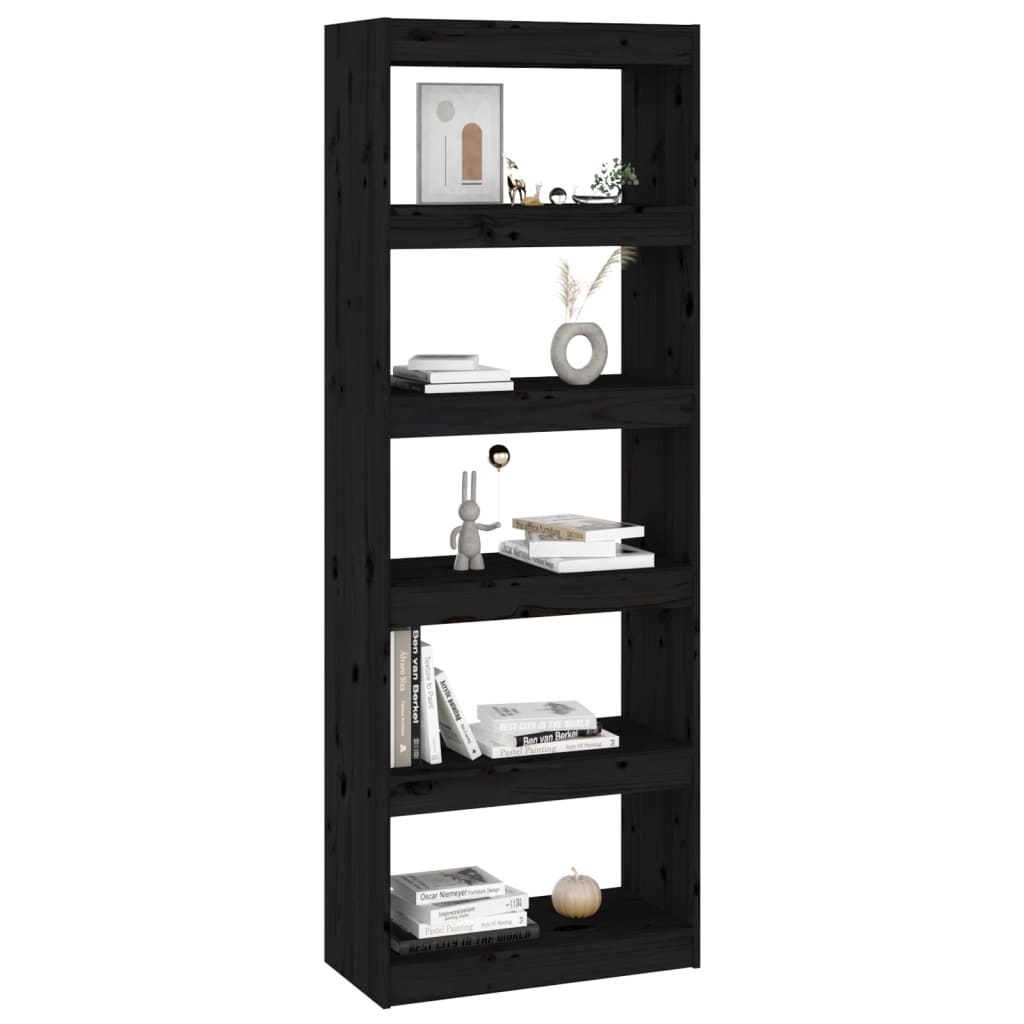 8720286608777_g_en_hd_5 vidaXL Book Cabinet/Room Divider Black 60x30x167.5 cm Solid Wood Pine - Image 8