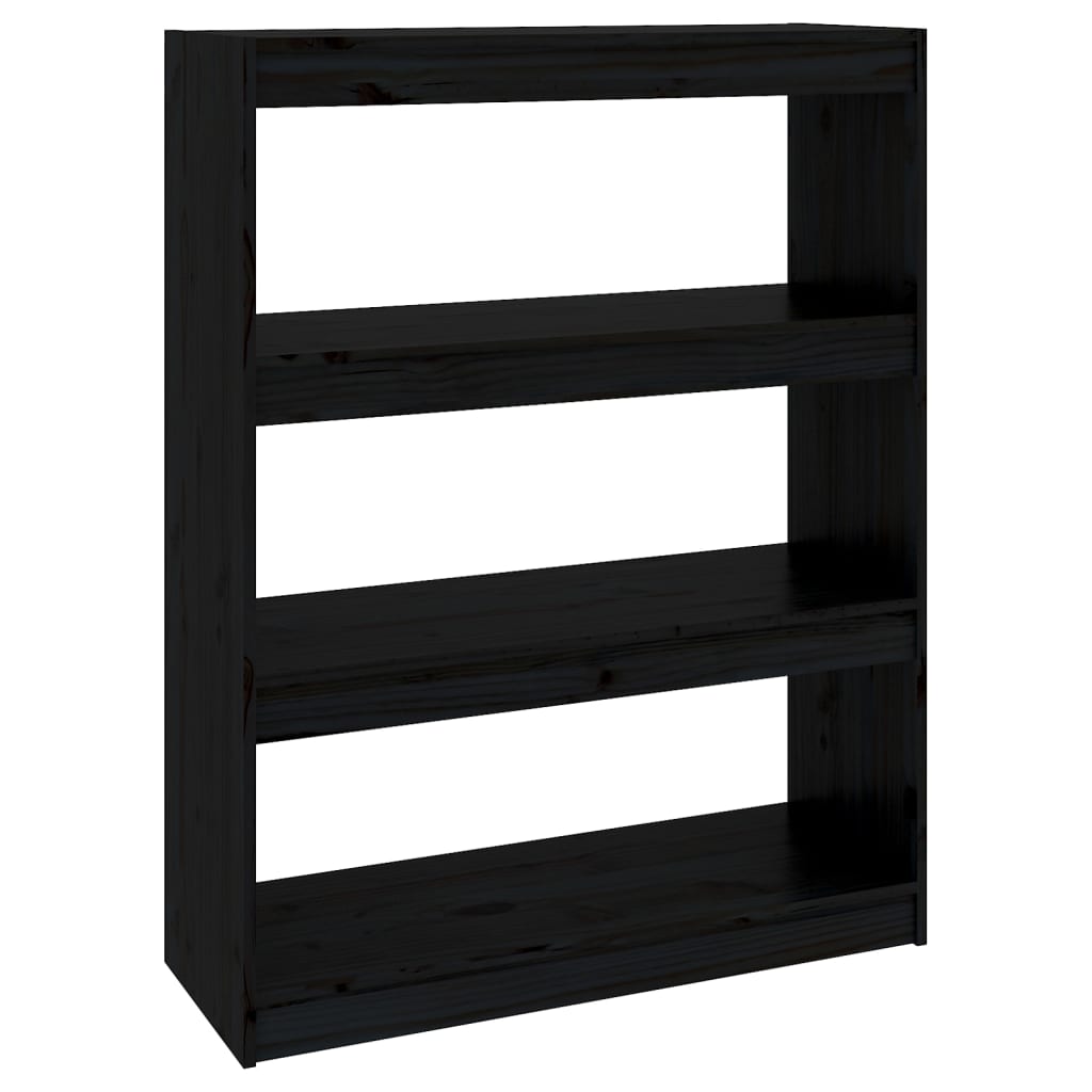 8720286608920_a_en_hd_1 vidaXL Book Cabinet/Room Divider Black 80x30x103.5 cm Solid Wood Pine - Image 2