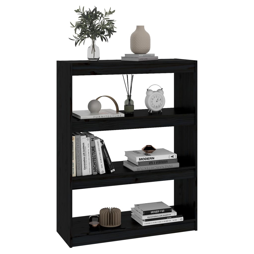 8720286608920_g_en_hd_1 vidaXL Book Cabinet/Room Divider Black 80x30x103.5 cm Solid Wood Pine - Image 4