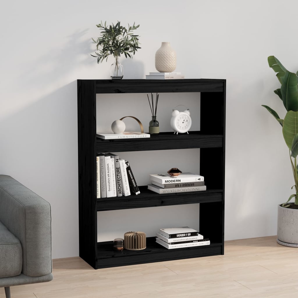 8720286608920_g_en_hd_2 vidaXL Book Cabinet/Room Divider Black 80x30x103.5 cm Solid Wood Pine - Image 5