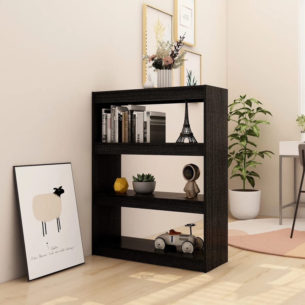 8720286609170_g_en_hd_1 vidaXL Book Cabinet/Room Divider Black 100x30x103 cm Solid Pinewood - Image 4