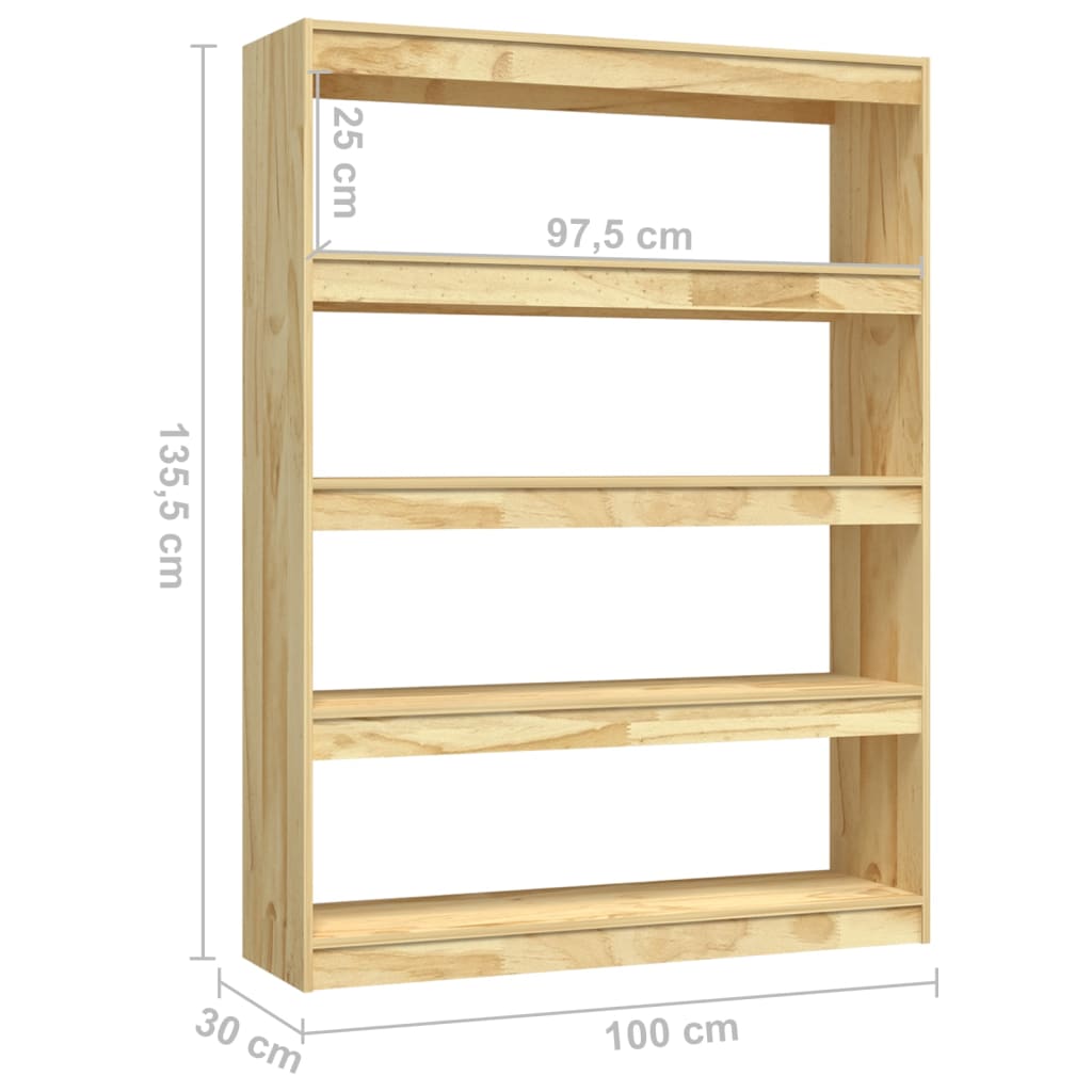 8720286609187_g_en_hd_6 vidaXL Book Cabinet/Room Divider 100x30x135.5 cm Solid Pinewood - Image 9