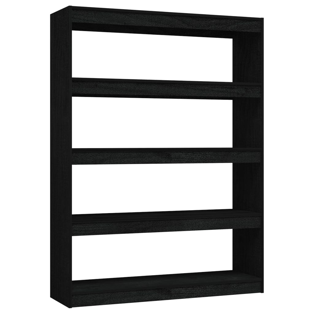 8720286609224_a_en_hd_1 vidaXL Book Cabinet/Room Divider Black 100x30x135.5 cm Solid Pinewood - Image 2