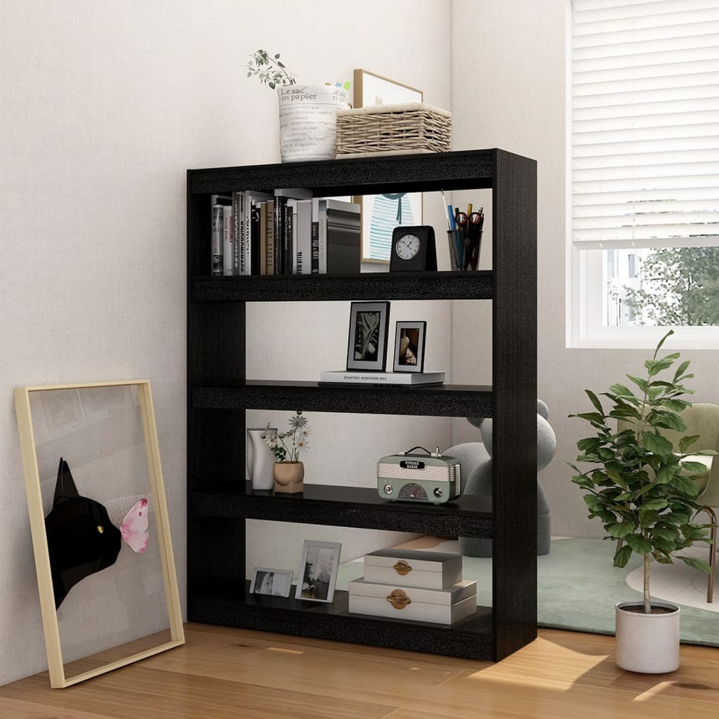 8720286609224_g_en_hd_1 vidaXL Book Cabinet/Room Divider Black 100x30x135.5 cm Solid Pinewood - Image 4