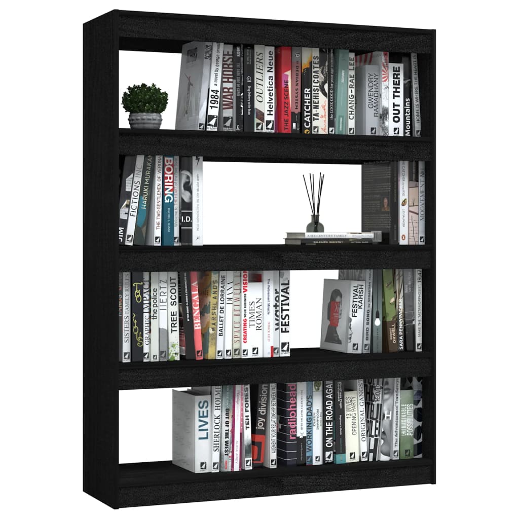 8720286609224_g_en_hd_2 vidaXL Book Cabinet/Room Divider Black 100x30x135.5 cm Solid Pinewood - Image 5
