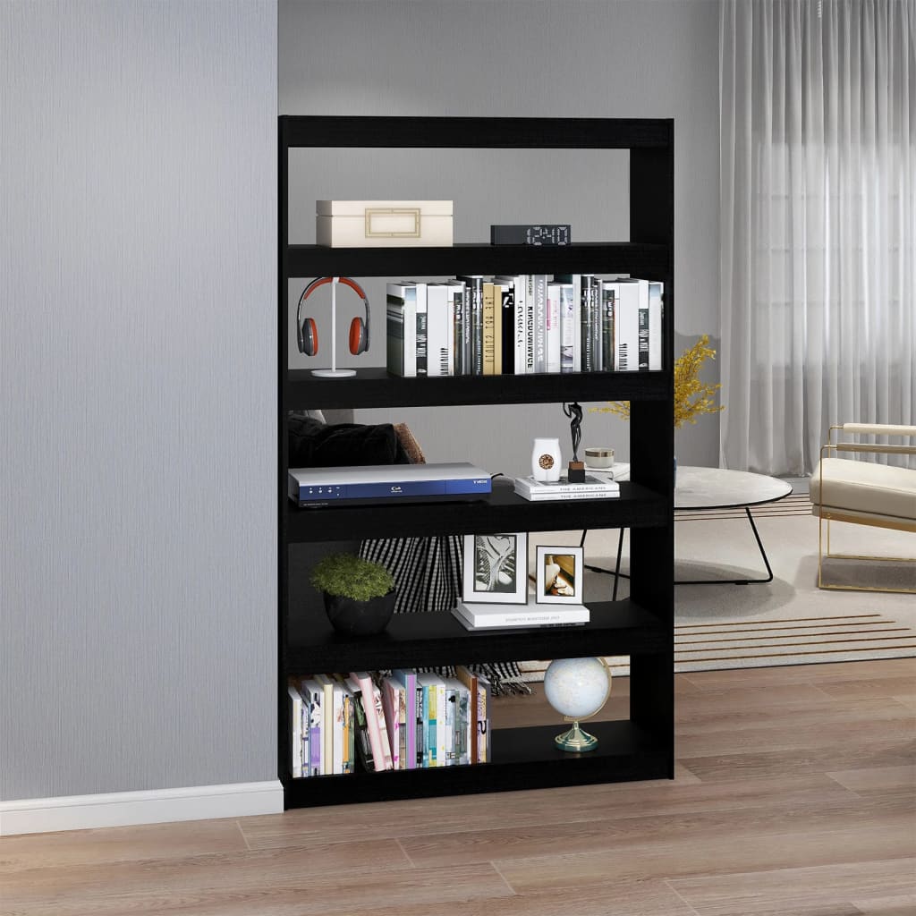 8720286609279_g_en_hd_1 vidaXL Book Cabinet/Room Divider Black 100x30x167.5 cm Solid Pinewood - Image 4
