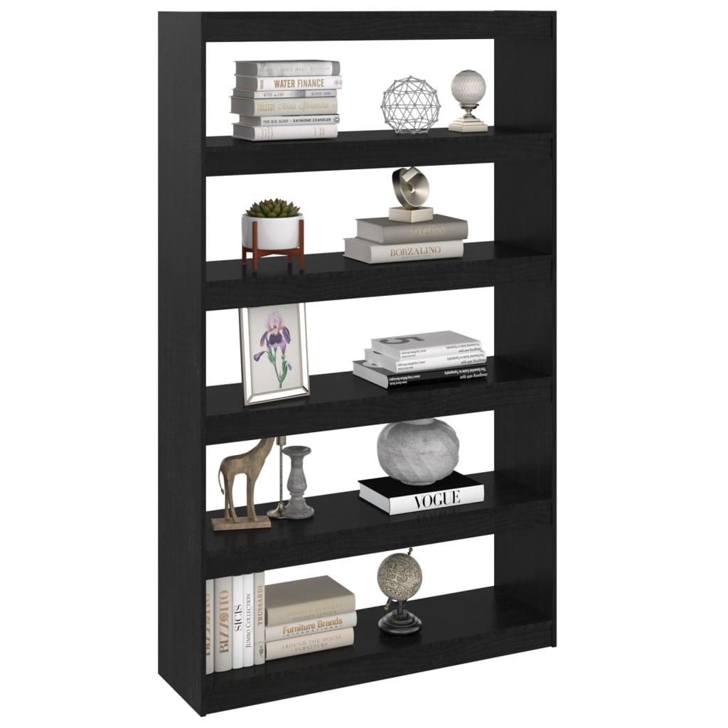 8720286609279_g_en_hd_2 vidaXL Book Cabinet/Room Divider Black 100x30x167.5 cm Solid Pinewood - Image 5