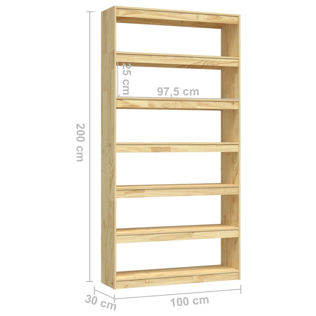 8720286609286_g_en_hd_6 vidaXL Book Cabinet/Room Divider 100x30x200 cm Solid Pinewood - Image 9