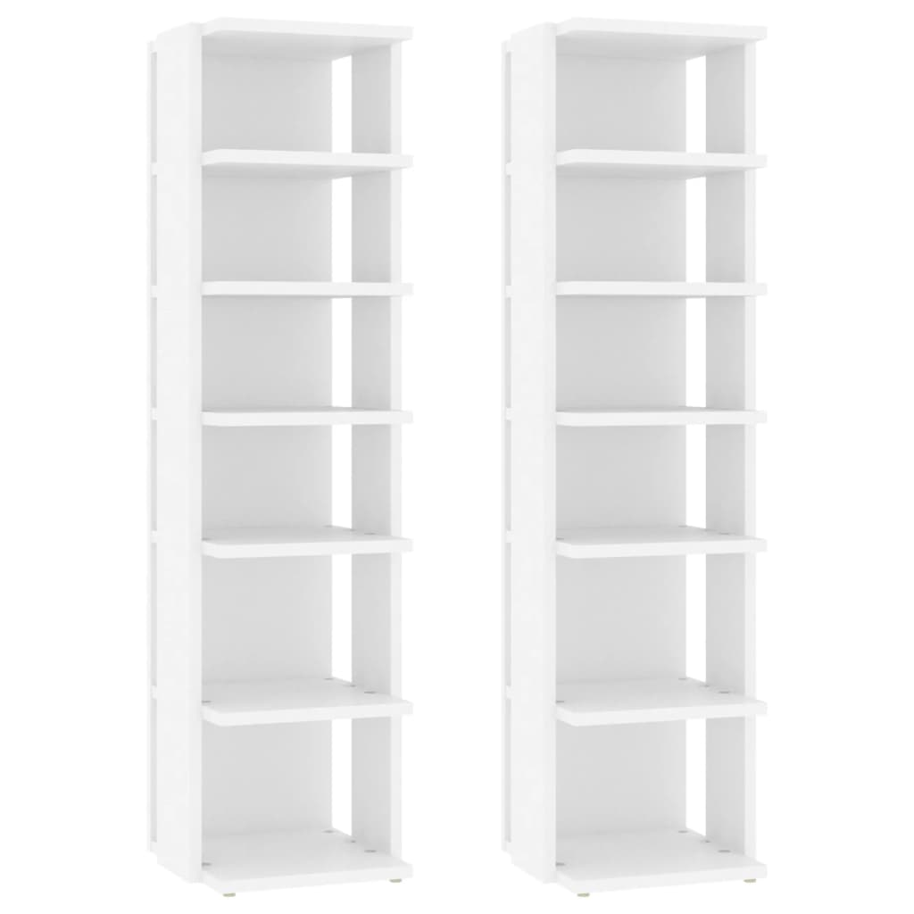 8720286610244_a_en_hd_1 vidaXL Shoe Cabinets 2 pcs White 27.5x27x102 cm Engineered Wood - Image 2