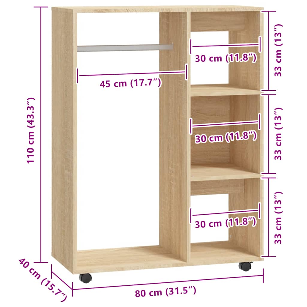 8720286610541_g_en_hd_6 vidaXL Wardrobe Sonoma Oak 80x40x110 cm Engineered Wood - Image 9