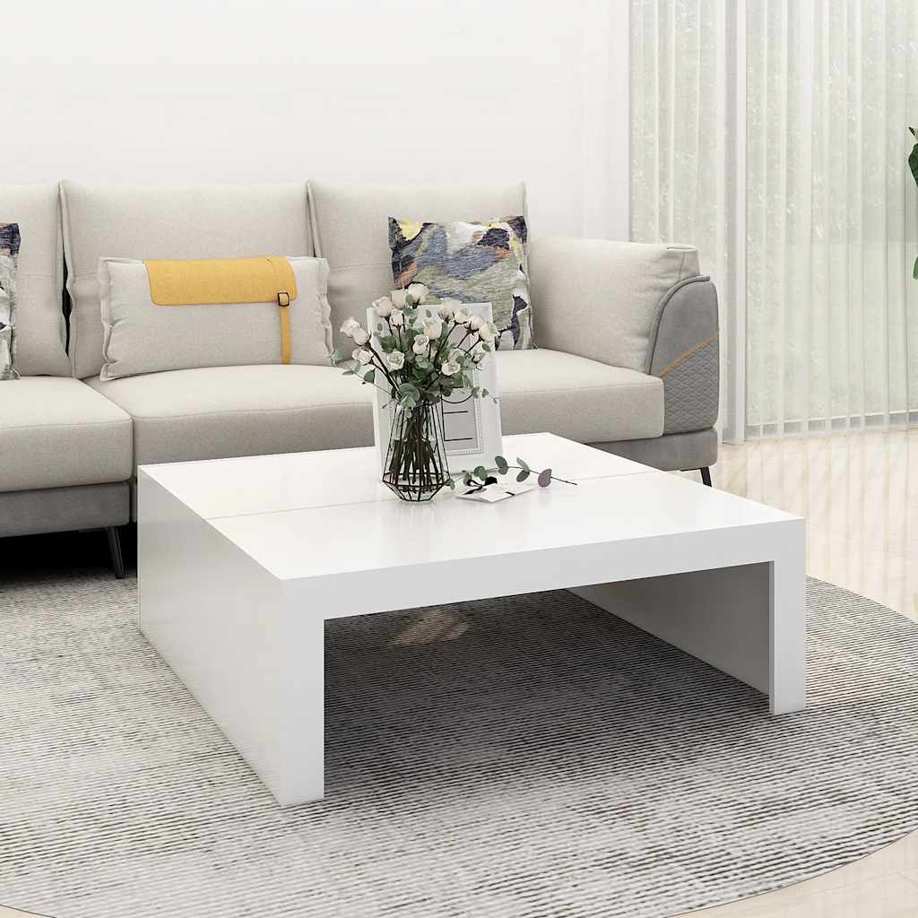 vidaXL Coffee Table White 100x100x35 cm Engineered Wood