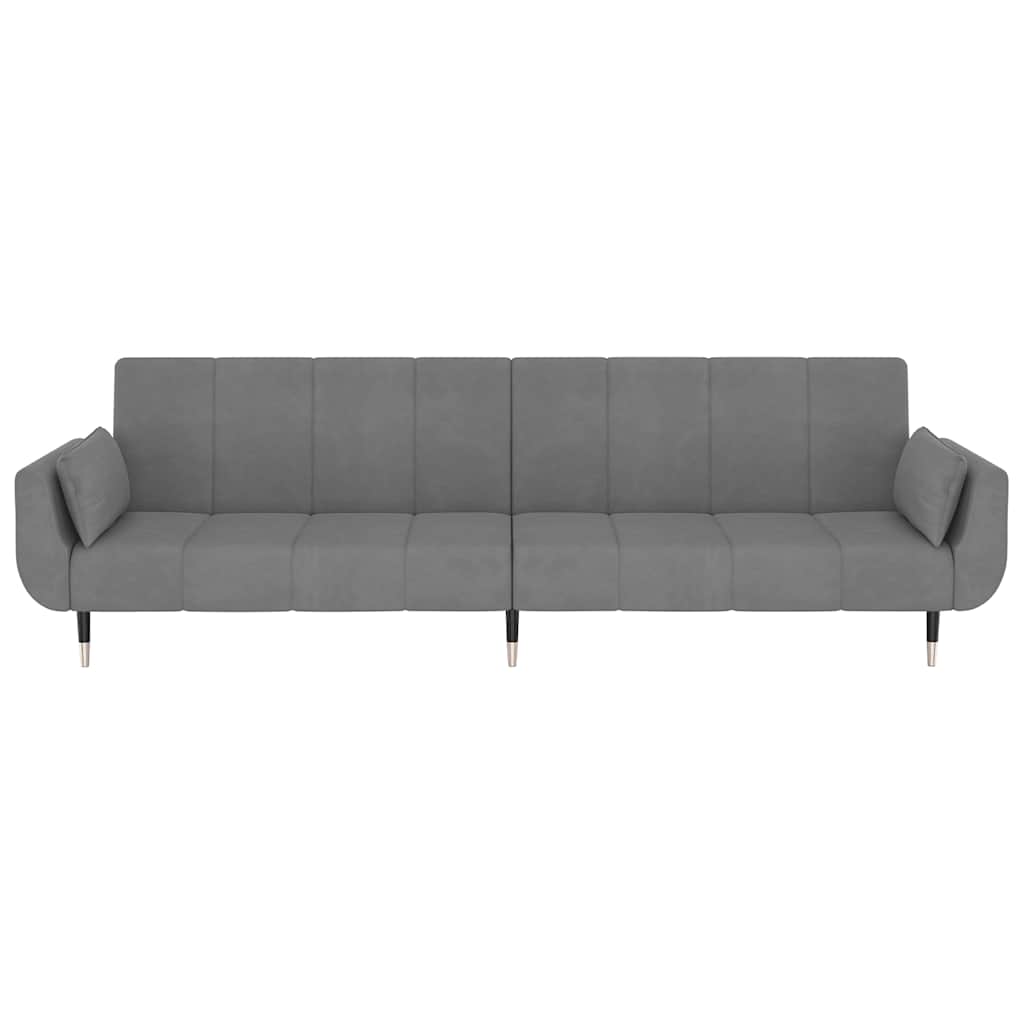8720286635001_g_en_hd_3 vidaXL 2-Seater Sofa Bed with Two Pillows Light Grey Velvet - Image 5