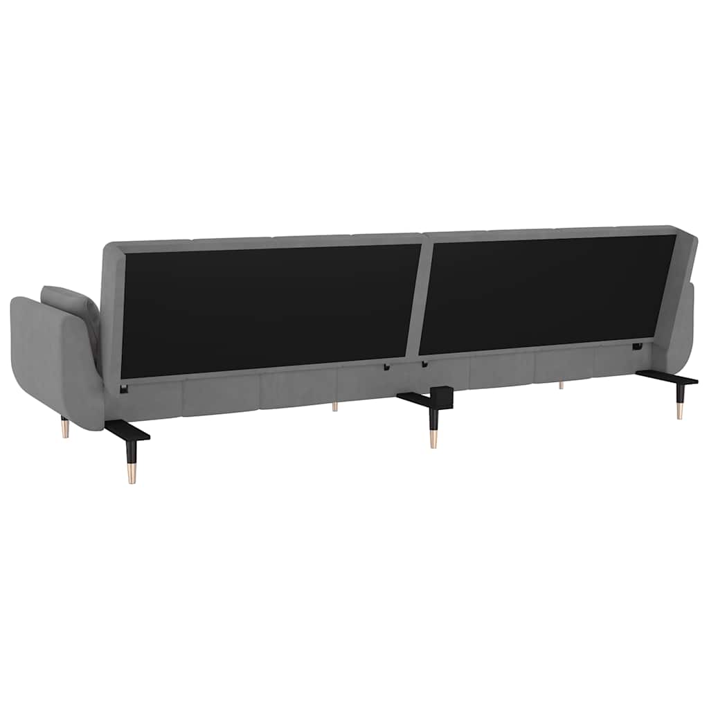8720286635001_g_en_hd_6 vidaXL 2-Seater Sofa Bed with Two Pillows Light Grey Velvet - Image 8