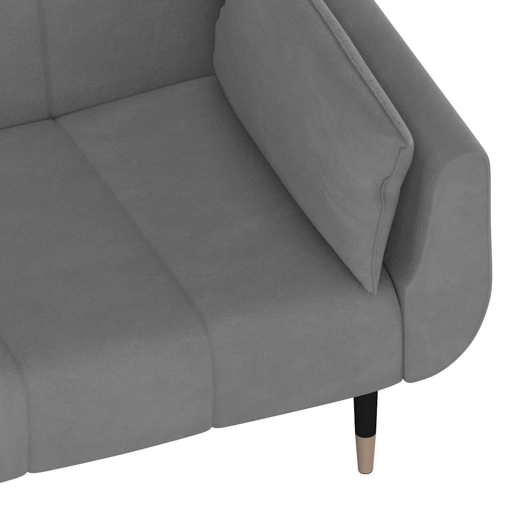 8720286635001_g_en_hd_8 vidaXL 2-Seater Sofa Bed with Two Pillows Light Grey Velvet - Image 10