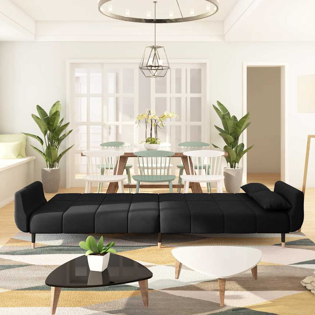 8720286635063_g_en_hd_1 vidaXL 2-Seater Sofa Bed with Two Pillows Black Velvet - Image 3