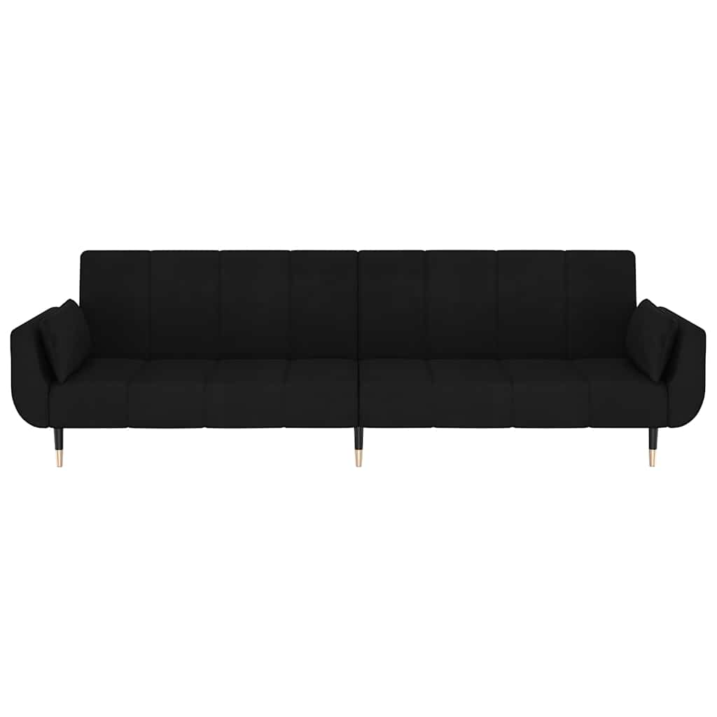 8720286635063_g_en_hd_3 vidaXL 2-Seater Sofa Bed with Two Pillows Black Velvet - Image 5