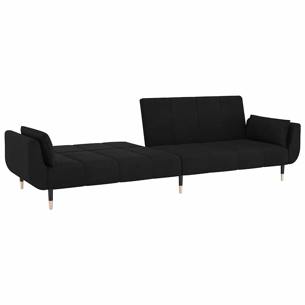 8720286635063_g_en_hd_4 vidaXL 2-Seater Sofa Bed with Two Pillows Black Velvet - Image 6