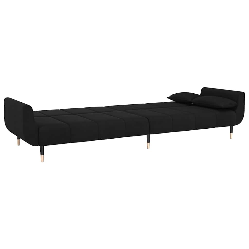 8720286635063_g_en_hd_5 vidaXL 2-Seater Sofa Bed with Two Pillows Black Velvet - Image 7