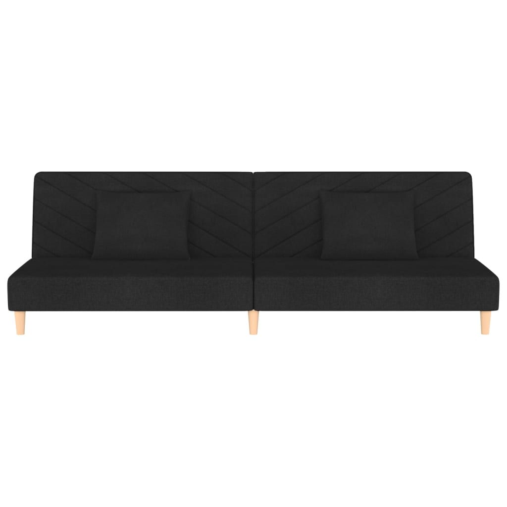 8720286635124_g_en_hd_2 vidaXL 2-Seater Sofa Bed with Two Pillows Black Fabric - Image 4