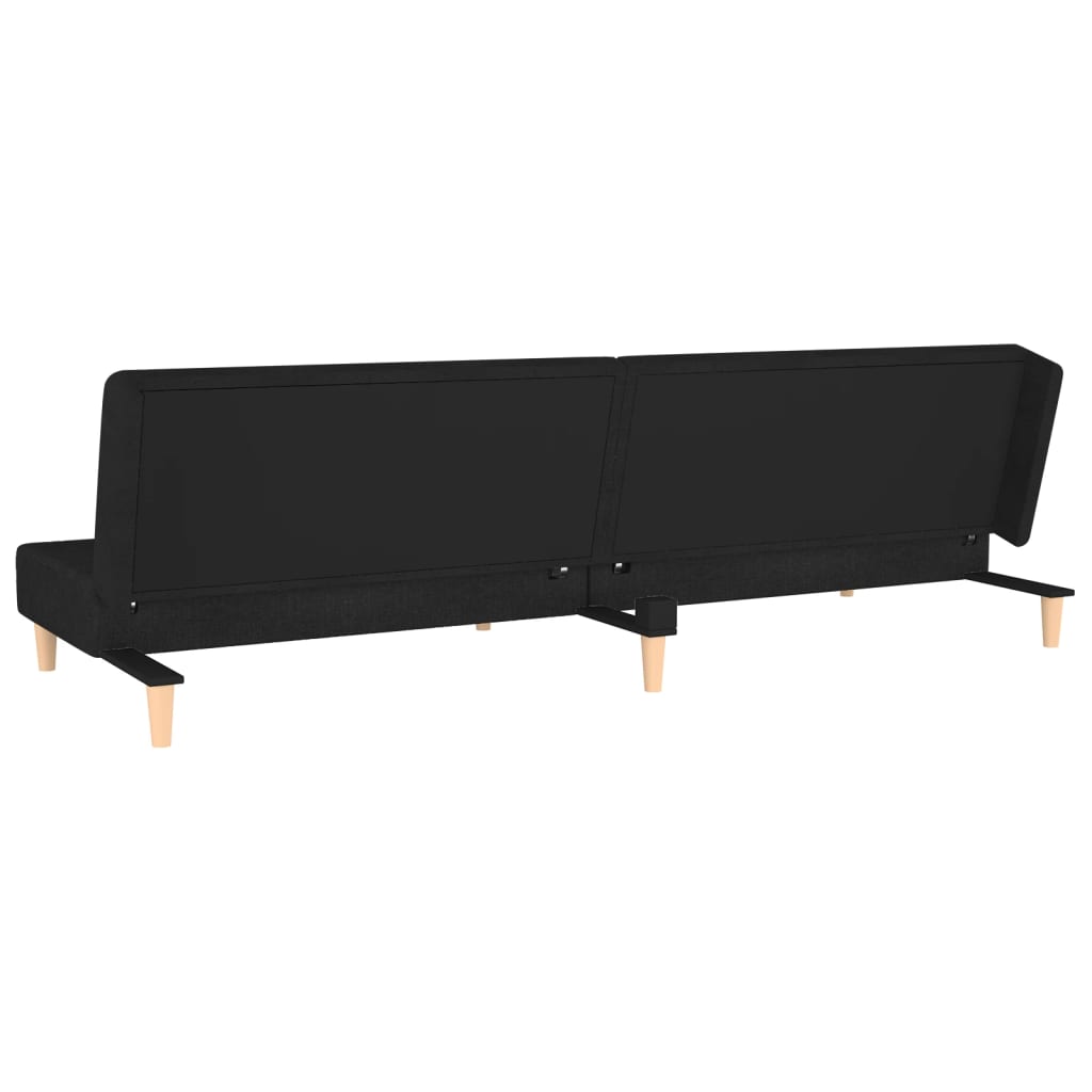 8720286635124_g_en_hd_5 vidaXL 2-Seater Sofa Bed with Two Pillows Black Fabric - Image 7
