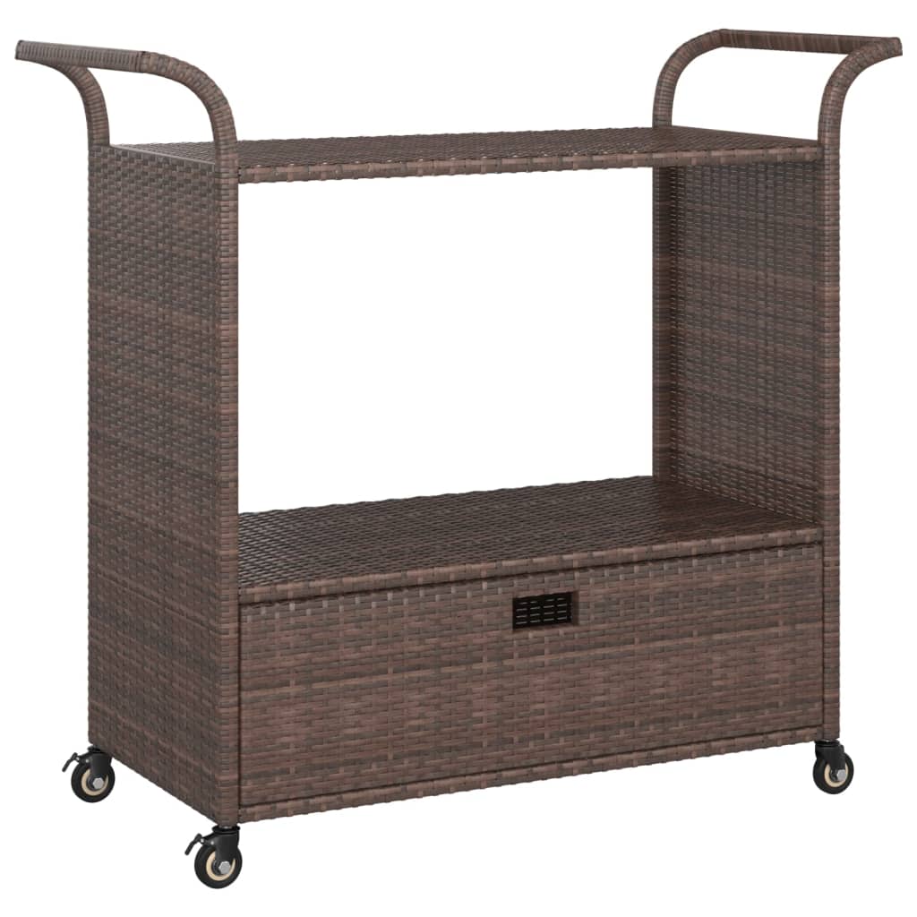 8720286638224_a_en_hd_1 vidaXL Bar Cart with Drawer Brown 100x45x97 cm Poly Rattan - Image 2