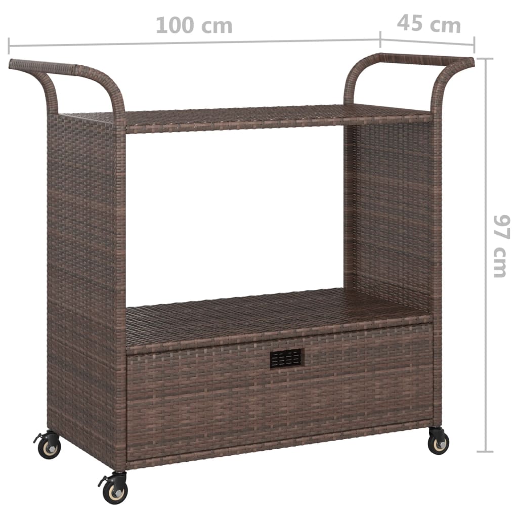 8720286638224_g_en_hd_5 vidaXL Bar Cart with Drawer Brown 100x45x97 cm Poly Rattan - Image 7