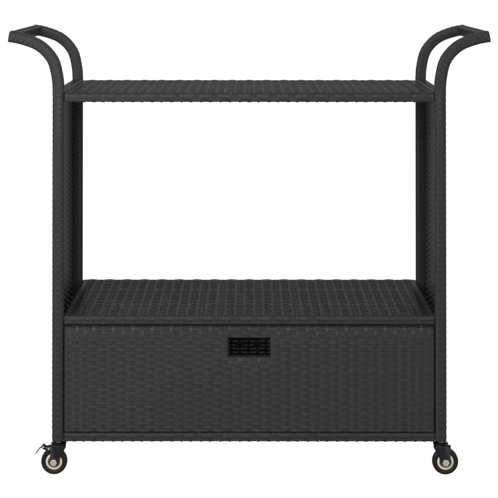 8720286638231_g_en_hd_1 vidaXL Bar Cart with Drawer Black 100x45x97 cm Poly Rattan - Image 3