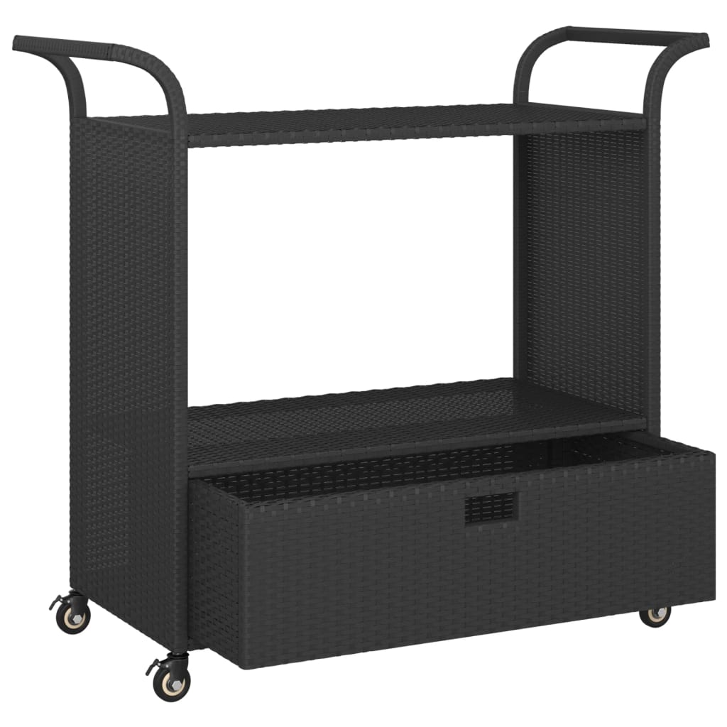 8720286638231_g_en_hd_2 vidaXL Bar Cart with Drawer Black 100x45x97 cm Poly Rattan - Image 4