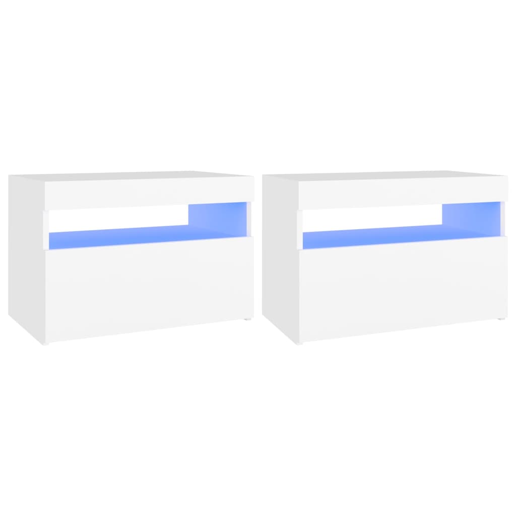 8720286640579_a_en_hd_1 vidaXL Bedside Cabinet & LED Lights 2 pcs White 60x35x40 cm Engineered Wood - Image 2