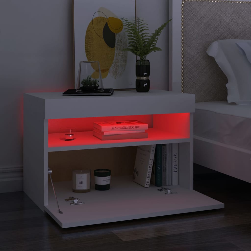 8720286640579_g_en_hd_1 vidaXL Bedside Cabinet & LED Lights 2 pcs White 60x35x40 cm Engineered Wood - Image 4
