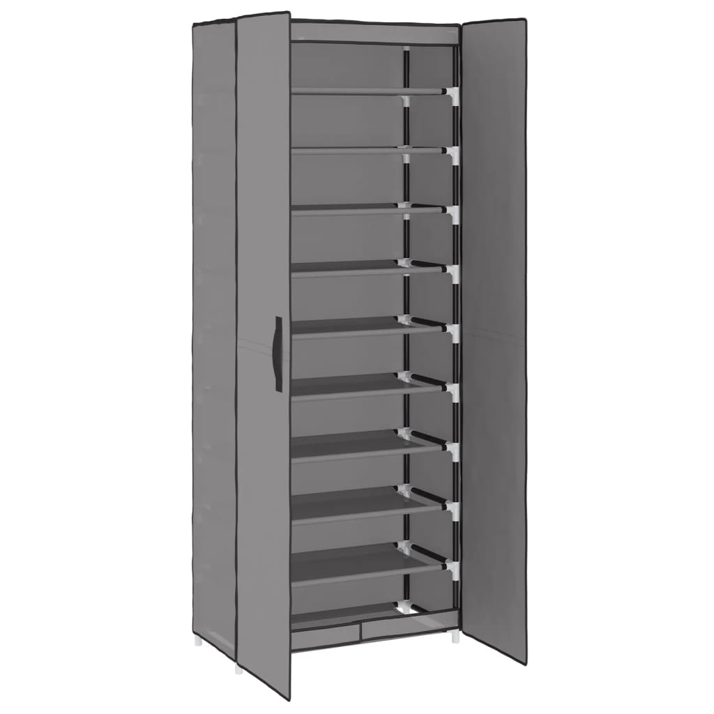 8720286640807_g_en_hd_2 vidaXL Shoe Cabinet Grey 60x30x166 cm Fabric - Image 5