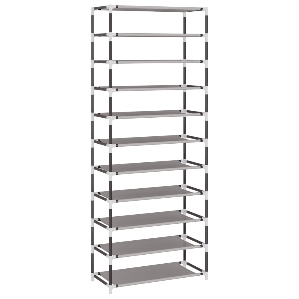 8720286640807_g_en_hd_4 vidaXL Shoe Cabinet Grey 60x30x166 cm Fabric - Image 7